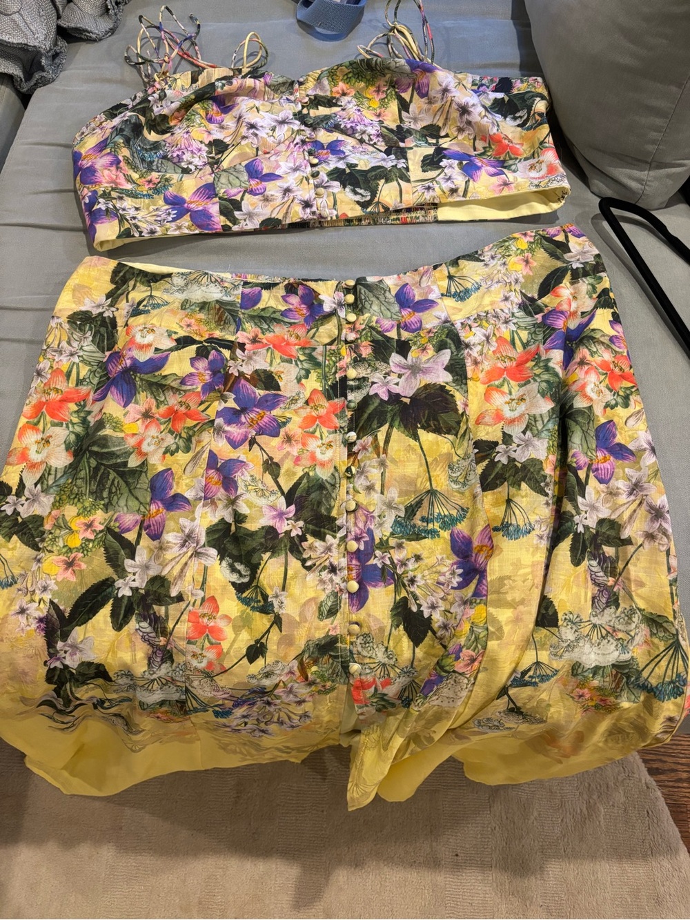 Maeve Yellow Floral Two-Piece Skirt Set